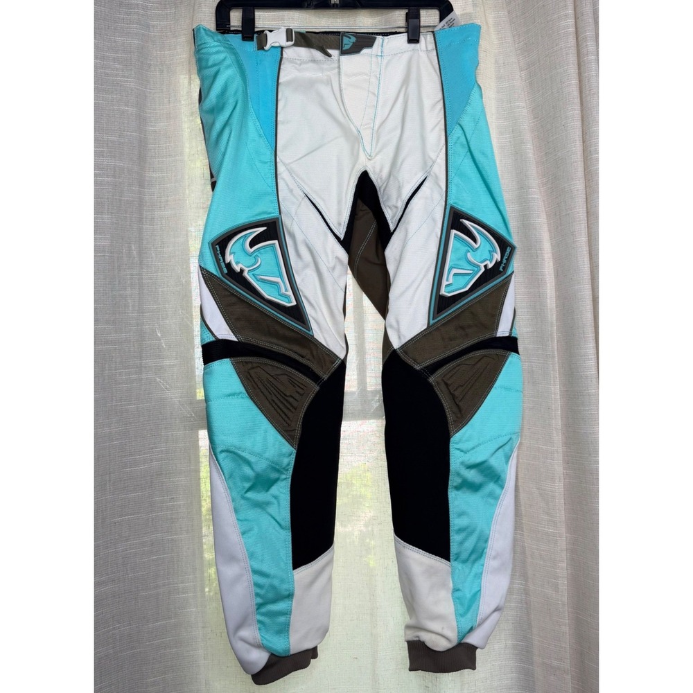 Thor Phase Series 2000 Motocross Racing Pants White Teal Women's Size 11/12